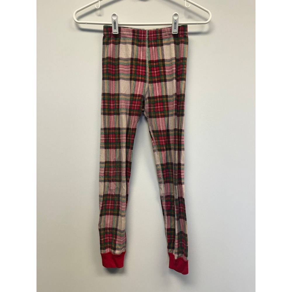 Hanna Andersson Kids Pajama Pants Size 8 130cm Red Green Plaid Organic Cotton